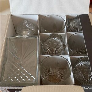 Classic Clear Glass Decanter and Tumbler Set